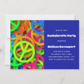 Peace Sign Pattern Groovy 6ties Bachelorette Einladung (Vorderseite)