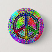 Peace Sign - Pattern Verzerrung Button (Vorderseite)