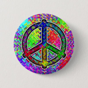 Peace Sign - Pattern Verzerrung Button