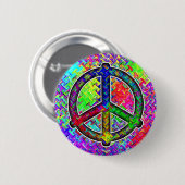 Peace Sign - Pattern Verzerrung Button (Vorne & Hinten)