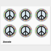 Peace Sign People Sticker Blue (Blatt)