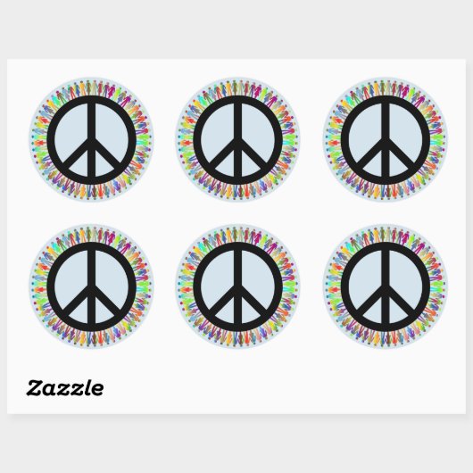 Peace Sign People Sticker Blue (Blatt)