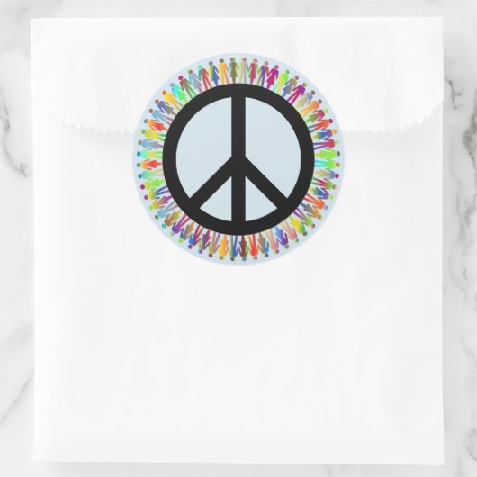 Peace Sign People Sticker Blue (Tasche)