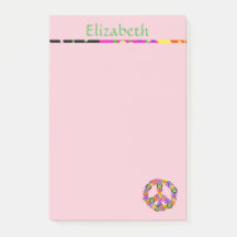 Peace Sign Personalisiert mit Name in Pink