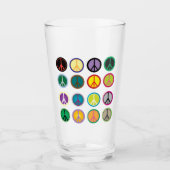 Peace Sign Pint Trinkglas Glas (Vorderseite)