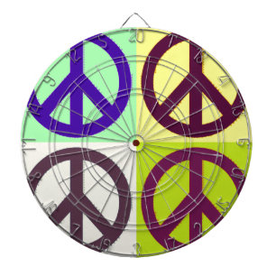 Peace Sign Pop Art Dartscheibe