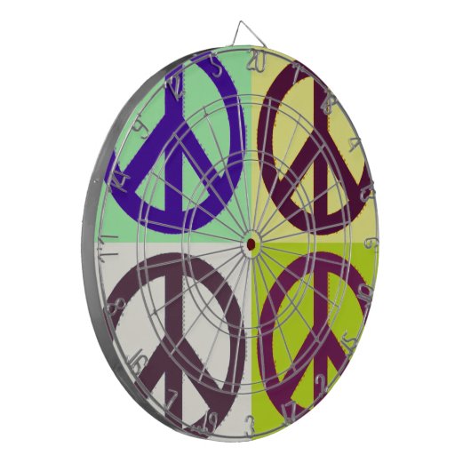 Peace Sign Pop Art Dartscheibe (Vorderseite Links)