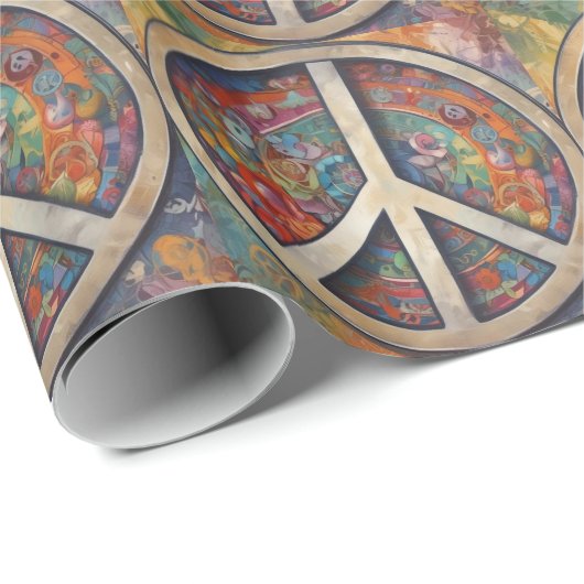 Peace Sign Pop Art Geschenkpapier (Rolleneckpunkt)