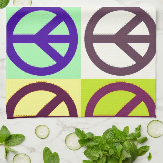 Peace Sign Pop Art Geschirrtuch (Gefaltet)