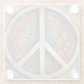 Peace Sign Pop Art Glasuntersetzer (Rückseite)