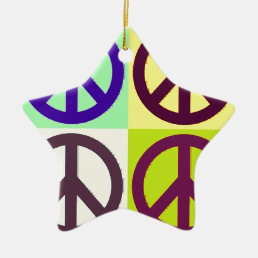 Peace Sign Pop Art Keramik Ornament (Vorne)