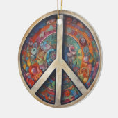 Peace Sign Pop Art Keramik Ornament (Links)