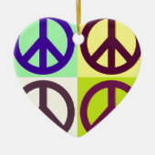 Peace Sign Pop Art Keramikornament (Vorne)