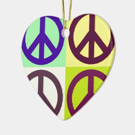 Peace Sign Pop Art Keramikornament (Links)
