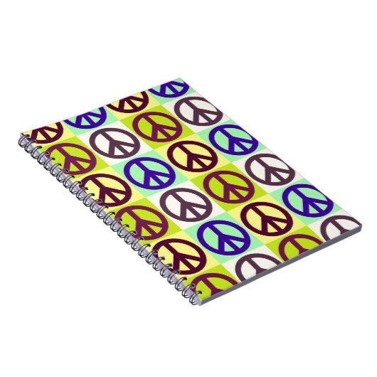 Peace Sign Pop Art Notebook Notizblock (Rechte Seite)