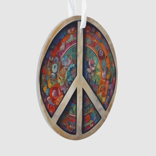 Peace Sign Pop Art Ornament (Vorderseite)