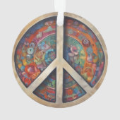 Peace Sign Pop Art Ornament (Rückseite)