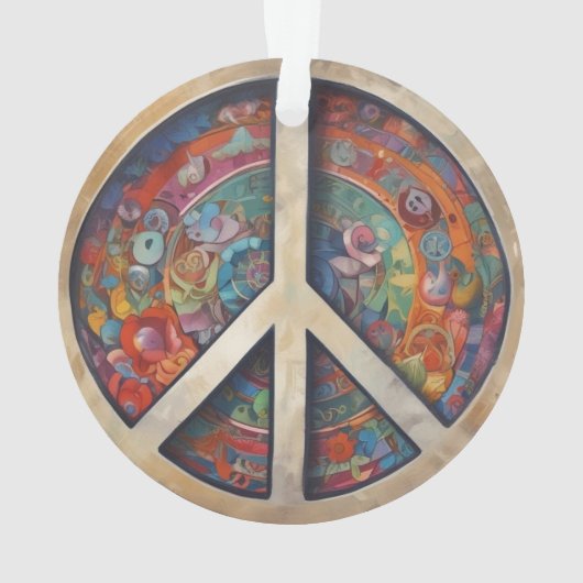 Peace Sign Pop Art Ornament (Rückseite)