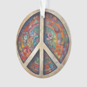 Peace Sign Pop Art Ornament (Vorderseite)
