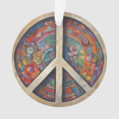 Peace Sign Pop Art Ornament (Vorderseite)