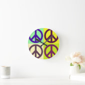 Peace Sign Pop Art Runde Wanduhr (Zuhause)