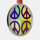 Peace Sign Pop Art Silbernes Ornament (Rechts)