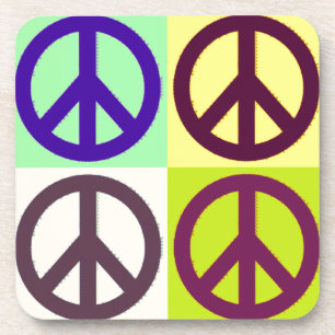 Peace Sign Pop Art Untersetzer