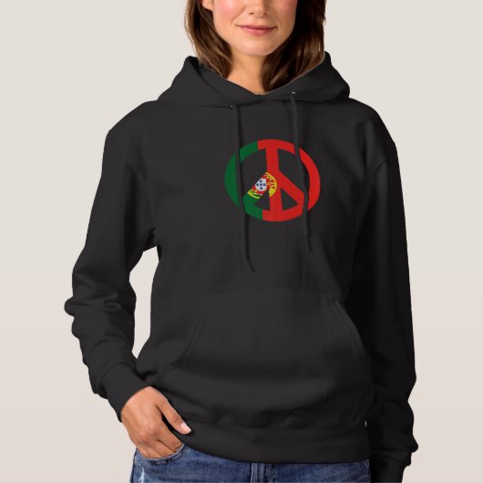 Peace Sign Portugal Flag Hoodie (Vorderseite)