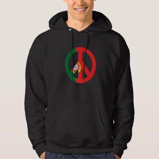 Peace Sign Portugal Flag Hoodie (Vorderseite)