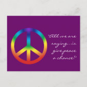 Peace Sign Postcard - Ihr Text & Farbe Postkarte (Vorderseite)