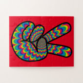 PEACE SIGN PSYCHEDELIC FARBEN JIGSAW PUZZLE (Horizontal)