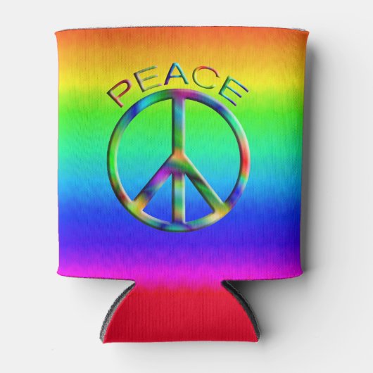 Peace Sign Rainbow Hippie Dosenkühler (Vorderseite)