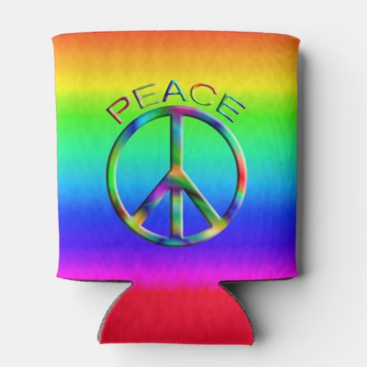 Peace Sign Rainbow Hippie Dosenkühler (Rückseite)