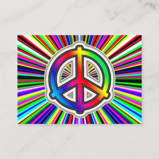 Peace Sign - Rainbow Supernova Hintergrund Visitenkarte (Vorderseite)