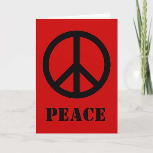 Peace Sign Red Grußkarte Karte (Vorderseite)
