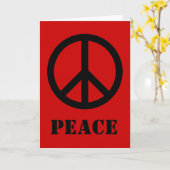 Peace Sign Red Grußkarte Karte (Gelbe Blume)