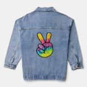 Peace sign Regenbogen Jean Jacke (Rückseite)