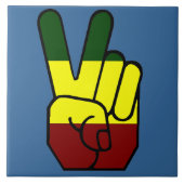Peace Sign Reggae Style Tile Fliese (Vorderseite)
