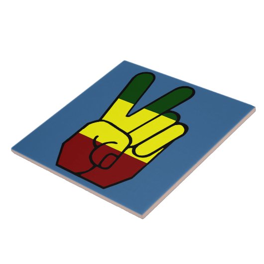 Peace Sign Reggae Style Tile Fliese (Seite)