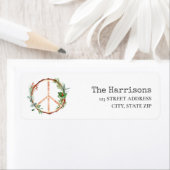 Peace Sign Rustikales Weihnachtslabel (Insitu)