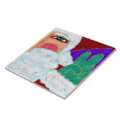 Peace Sign Santa Claus Abstrakte Kunst Fliese (Seite)