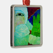 Peace Sign Santa Claus Abstrakte Kunst Ornament Aus Metall (Rechts)