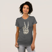 Peace Sign Skeleton Hand T-Shirt (Vorne ganz)