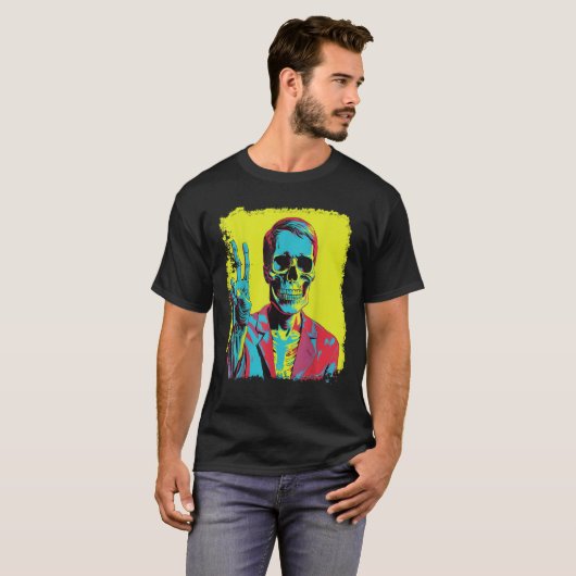 Peace Sign Skeleton T Shirt (Vorne ganz)