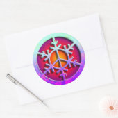 Peace Sign Snowflake Runder Aufkleber (Umschlag)