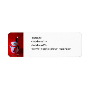 Peace Sign Snowman (Happy Holidays) Label