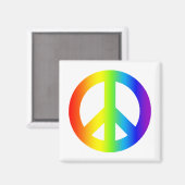 Peace Sign/Square Magnet (Vorderseite/Rückseite)