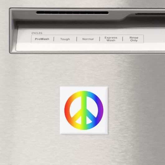 Peace Sign/Square Magnet (In Situ (Geschirrspüler))