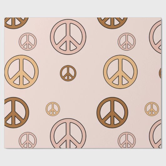 PEACE SIGN STAINLESS GROOVY HIPPIE DESIGN GESCHENKPAPIER (Flach)