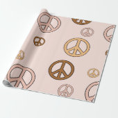 PEACE SIGN STAINLESS GROOVY HIPPIE DESIGN GESCHENKPAPIER (Ungerollt)